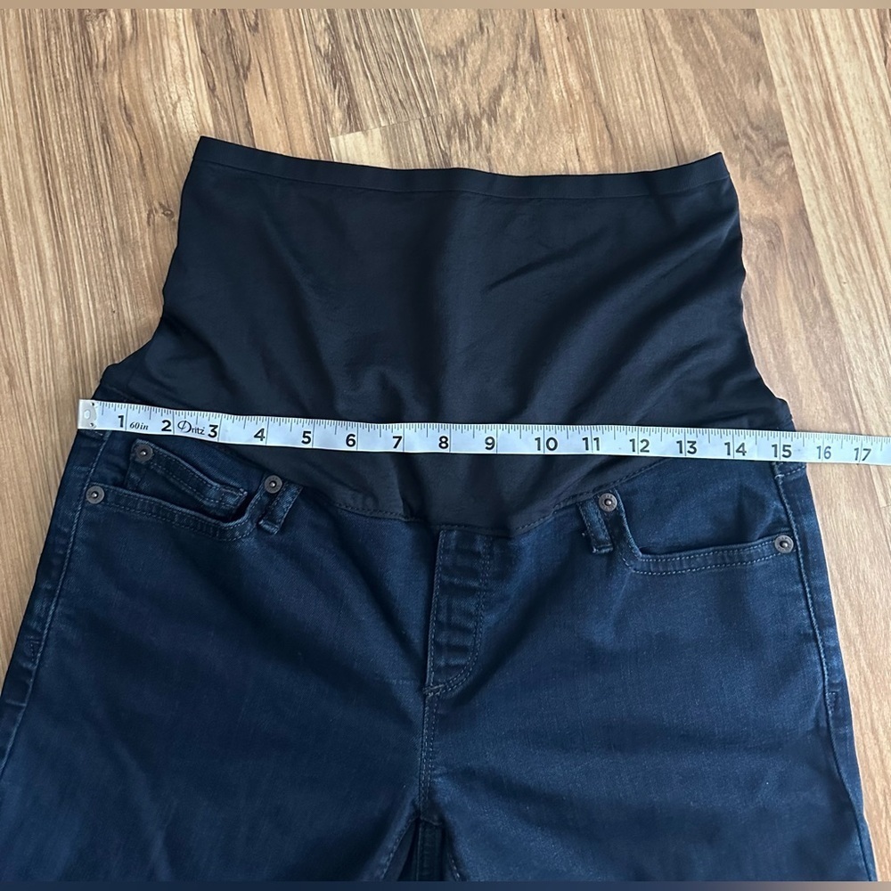 Gap Maternity Full Panel Dark Rinse Baby Boot Stretch Jeans Size 27 R - Picture 12 of 14